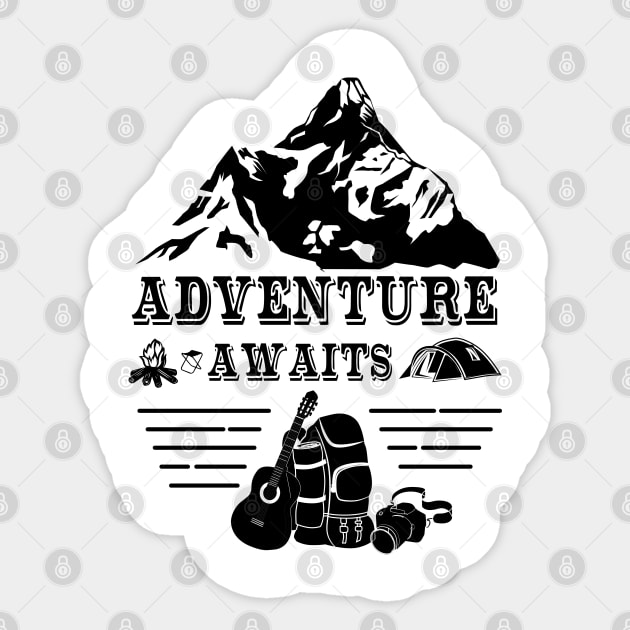 Adventure awaits Sticker by designbek